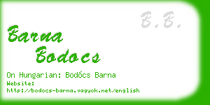 barna bodocs business card